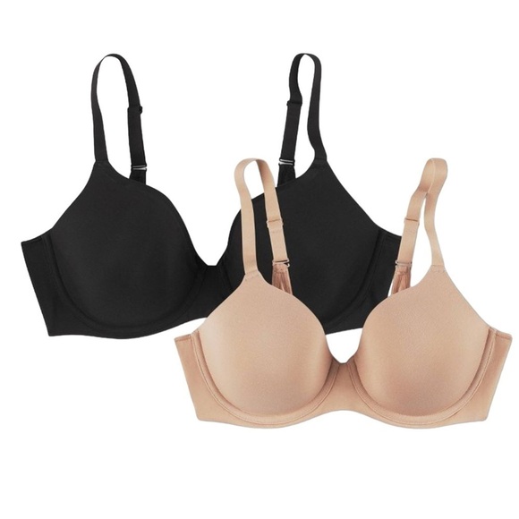 Warner’s 2 pack Simply Perfect Super Soft T-Shirt Wire-free Bra. Sz.42C - Picture 1 of 7